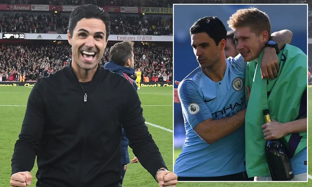 Chuyên gia bóng đá Carragher cho biết HLV Arteta thiếu một thủ lĩnh đặc biệt như Kevin de Bruyne của đối thủ lớn Man City. Ảnh: GETTY. vô địch Premier League