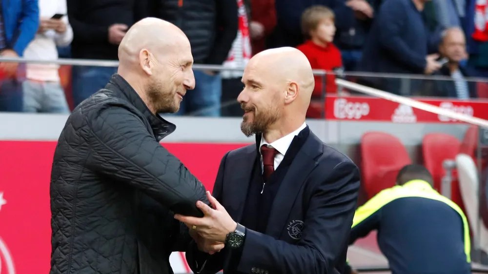Jaap Stam nhắn nhủ đồng hương Erik ten Hag nên rời khỏi Manchester United sau hai mùa giải bị đánh giá là không thành công. Ảnh: GETTY. HLV Ten Hag