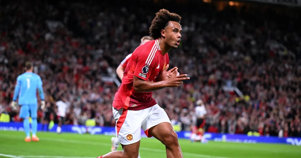 Tân binh Joshua Zirkzee có màn chào sân Ngoại hạng Anh ấn tượng trong màu áo mới Man United. Ảnh: GETTY. Ngoại hạng Anh