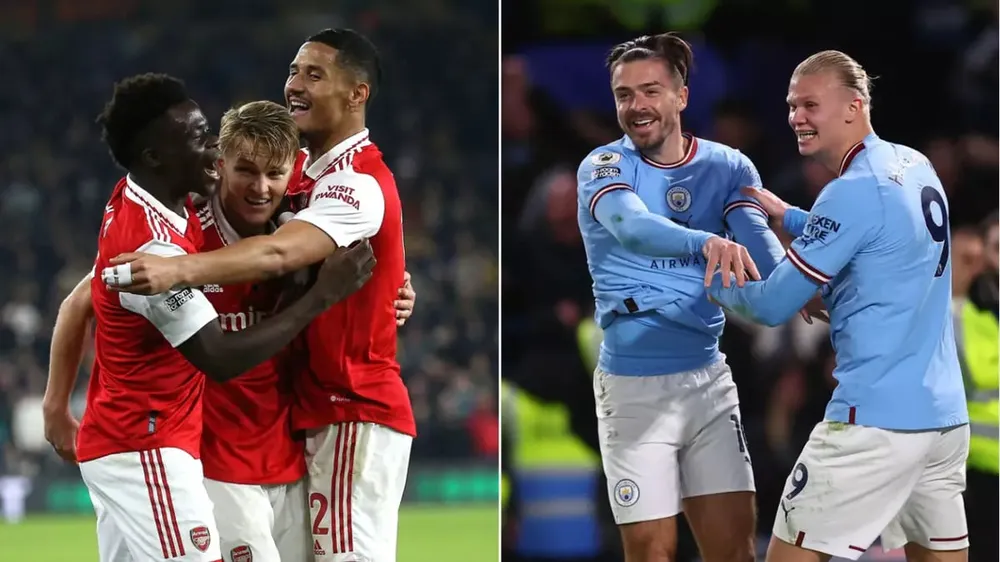 Hai nhà vô địch Premier League Man City và á quân Arsenal vẫn được đánh giá cao ở mùa giải này. Ảnh: GETTY. vô địch Premier League