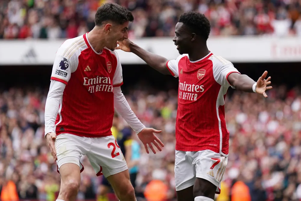 Havertz và Saka đã khai hỏa cho Arsenal cùng khao khát thay đổi vận mệnh trước đối thủ khó chịu Aston Villa. Ảnh: GETTY. Ngoại hạng Anh