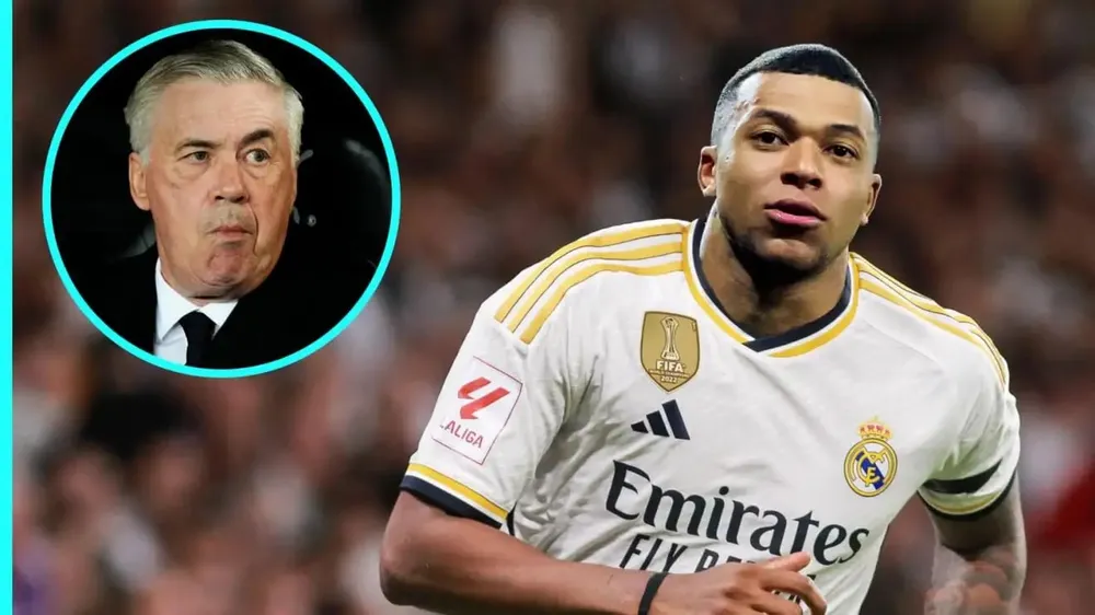HLV Ancelotti không lo ngại chân sút người Pháp chưa ghi bàn. Ảnh: GETTY. hlv-ancelotti-noi-dieu-bat-ngo-ve-sieu-sao-mbappe (4).jpg