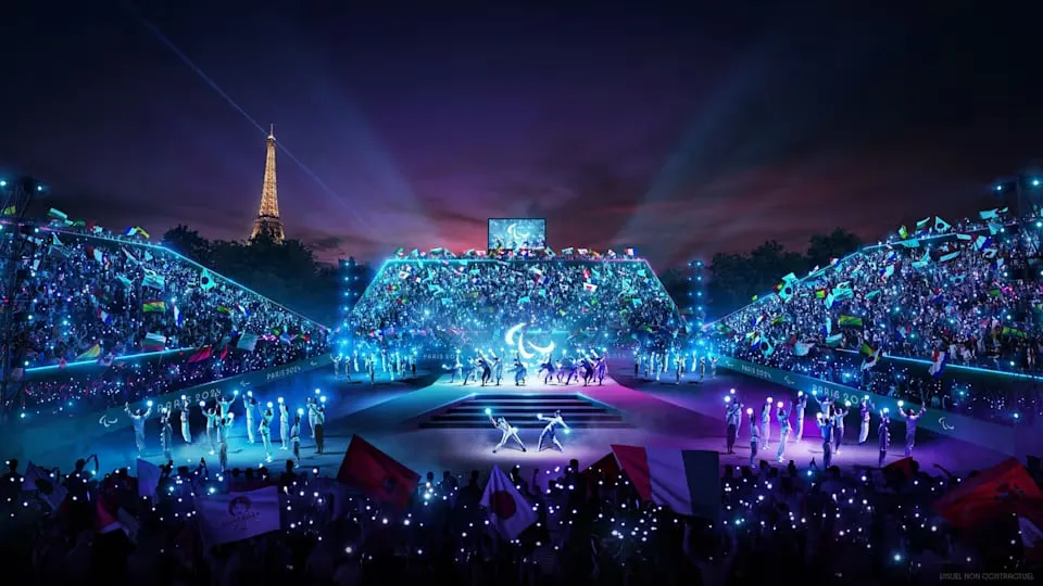 Thủ đô ánh sáng Paris lộng lẫy trong đêm khai mạc Paralympic. Ảnh: GETTY khai-mac-paralympic-paris-2024-doc-dao-chua-tung-co (5).jpg
