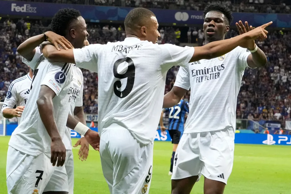 Chân sút người Pháp đã ghi 2 bàn cho Real vào lưới Betis. Ảnh: GETTY. Tiền đạo Mbappe