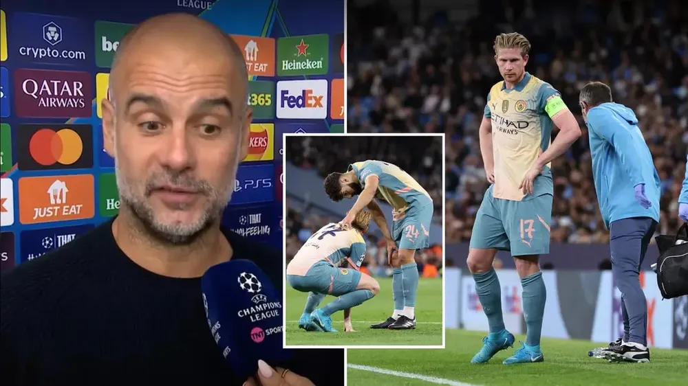 HLV Pep Guardiola không thể tung Bruyne vào đội hình CLB Man City khi đón tiếp Arsenal. Ảnh: GETTY. bruyne-tu-choi-ky-hop-dong-clb-man-city-tim-ra-nguoi-thay-the (3).jpg
