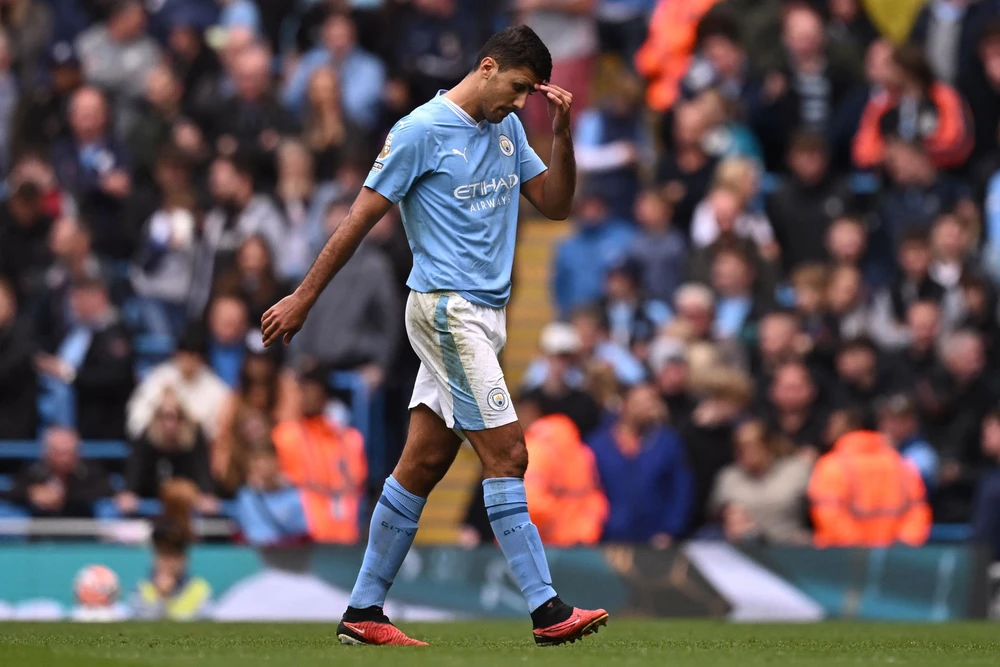 Rodri mới chỉ ra sân trận đầu tiên của Premier League và đối diện nguy cơ nghỉ cả mùa. Ảnh: GETTY. Tiền vệ Rodri