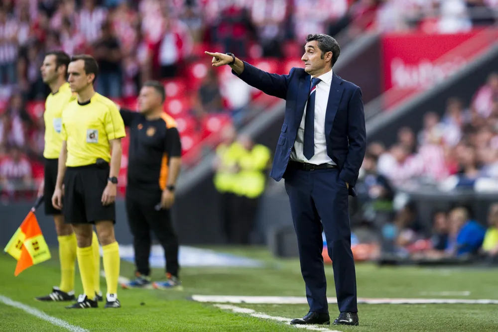 HLV Ernesto Valverde giàu kinh nghiệm không muốn các học trò Athletic Bilbao trắng tay ở sân khách Roma. Ảnh: GETTY. nay-lua-uefa-europa-league-roma-kho-thang-athletic-bilbao (2).jpg
