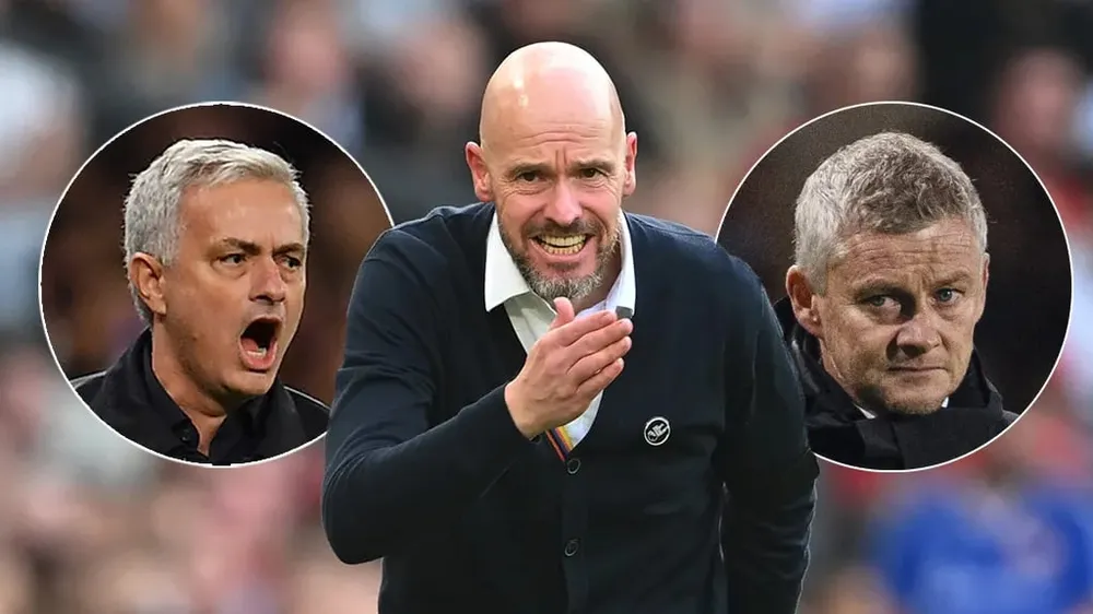 Mourinho và Solsa đều có thể trở thành HLV thay thế Ten Hag. Ảnh: GETTY. hlv-ten-hag-bi-de-doa-solskjaer-san-sang-tro-lai-mu (2).jpg