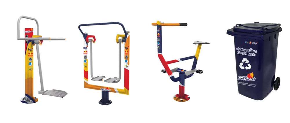 Một số thiết bị cơ bản được cải tạo trong công trình Không gian thể thao thanh niên. Ảnh: AP. Không gian thể thao thanh niên