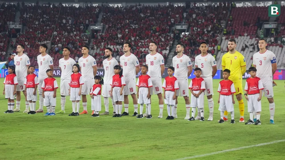 Indonesia từng đưa ra 9 ngoại binh nhập tịch trong đội hình xuất phát như ở trận thắng Saudi Arabia 2-0 tại vòng loại thứ 3 World Cup 2026. Ảnh: BL. them-3-ngoai-binh-nhap-tich-doi-tuyen-indonesia-dang-so-nhat-chau-a (2).jpg