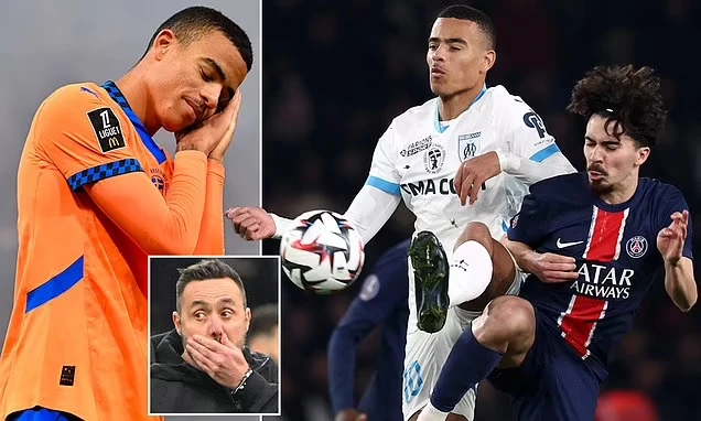 HLV Roberto De Zerbi không hài lòng về thái độ thi đấu của Greenwood. Ảnh: GETTY. Marseille cảnh báo sa thải ngôi sao người Anh