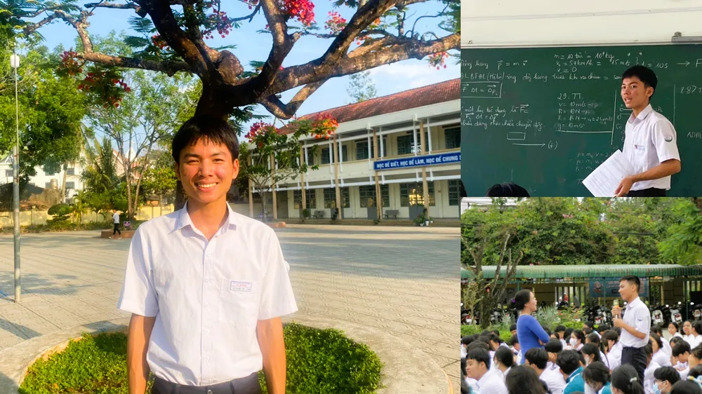 Từ trong gian khó, cậu học trò Lê Phước Lộc đã ý thức một cách rõ ràng là quyết tâm học tập để thoát nghèo. Ảnh: SONG NHI học trò