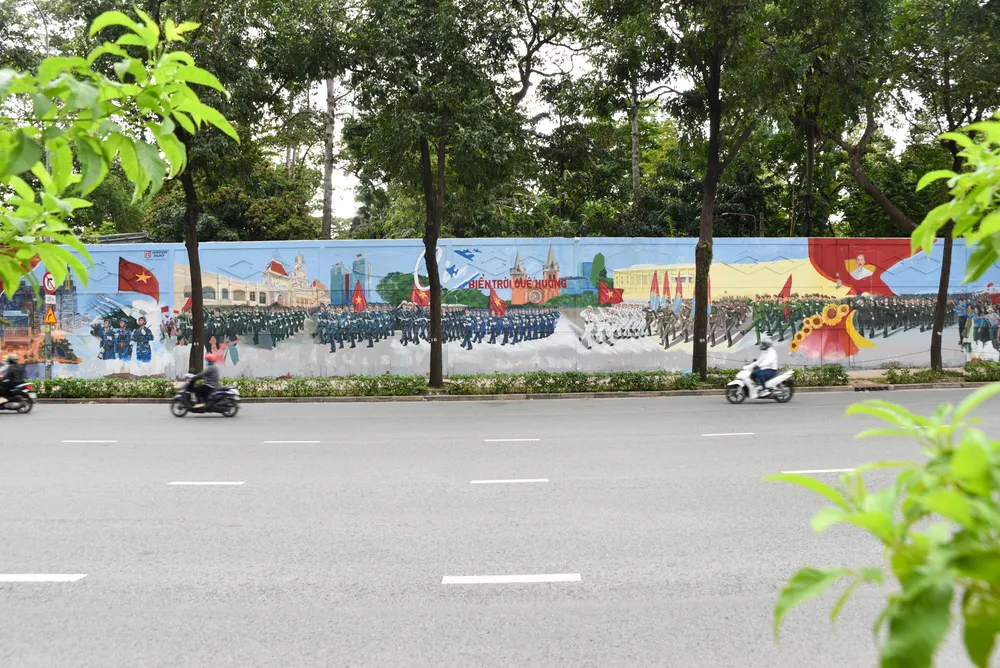 Khối diễu binh, tranh bích hoạ