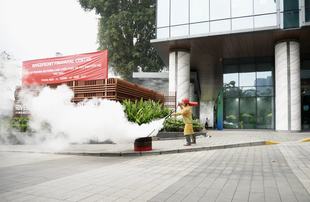 diễn tập chữa cháy, toà nhà the nexus, TPHCM