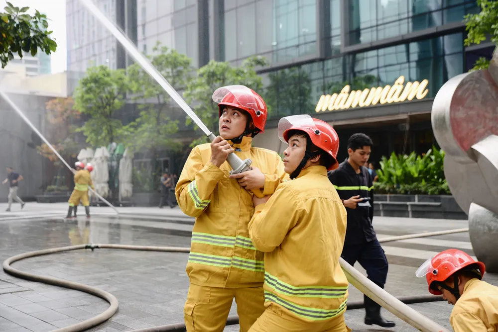 diễn tập chữa cháy, toà nhà the nexus, TPHCM