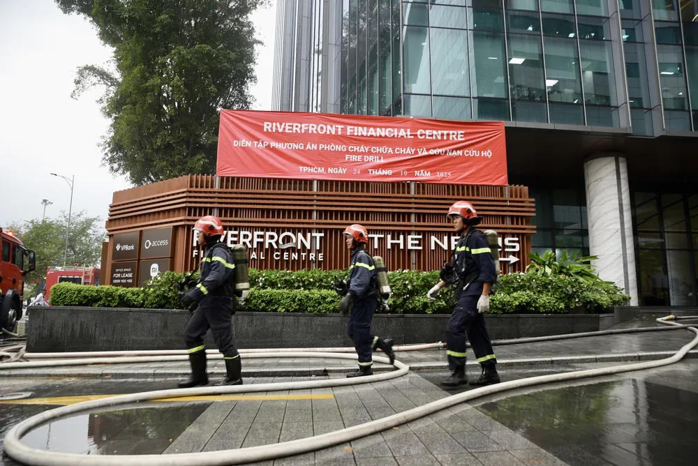 diễn tập chữa cháy, toà nhà the nexus, TPHCM