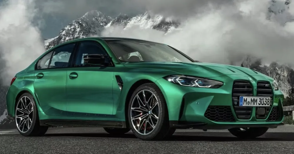 BMW M3 2022 thiết kế nổi bật từ phần đầu xe. Ảnh: Hotcars. BMW M3 2022 thiết kế nổi bật từ phần đầu xe. Ảnh: Hotcars.