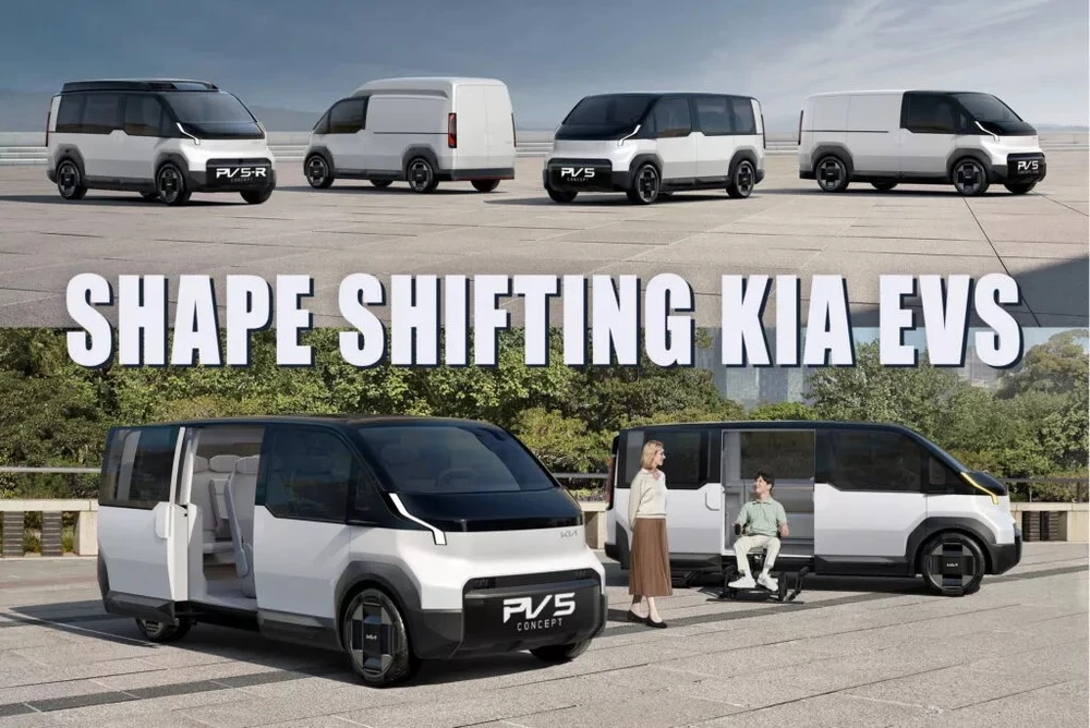 Chiếc xe tải điện đầu tiên xuất hiện trên đường sẽ là chiếc PV5 cỡ trung. Ảnh: Kia. Kia trình làng mẫu xe tải điện PV Van Concept mới với thân xe có thể hoán đổi.jpg