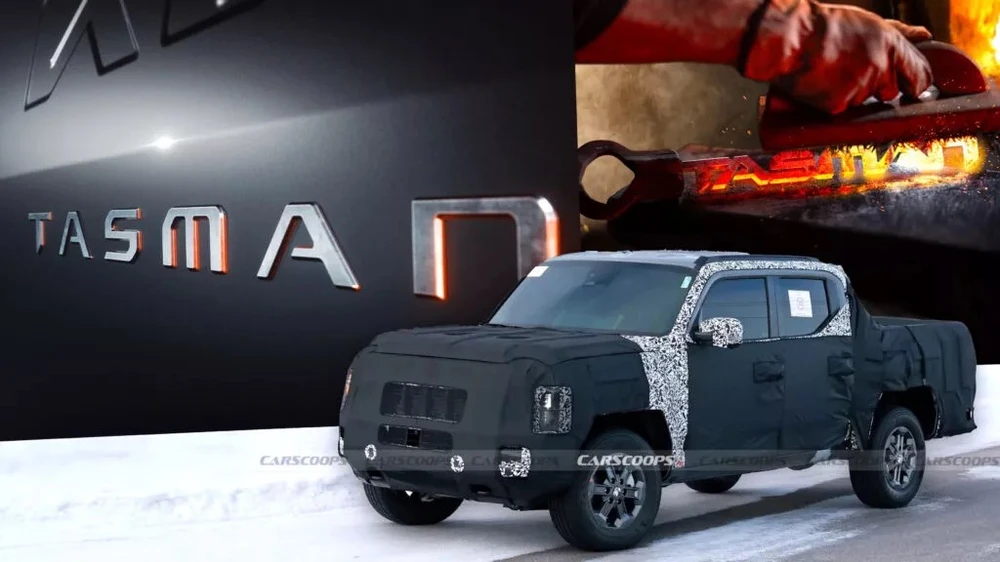 Kia Tasman 2025 là xe bán tải cỡ trung mới đầu tiên của Kia sẽ cạnh tranh trực tiếp với Toyota Hilux, Ford Ranger, Isuzu D-Max. Ảnh: Kia. Kia Tasman 2025 được công bố là xe bán tải đầu tiên của thương hiệu.jpg