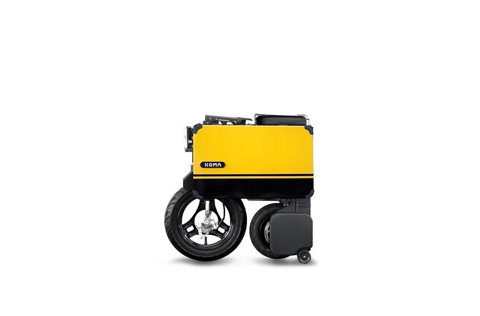 Xe đạp điện Tatamel có thể gập lại được cho đến khi bằng một nửa kích thước ban đầu. Ảnh: Icoma. Độc đáo chiếc xe đạp điện nhìn như vali phù hợp chạy nơi chật hẹp.jpg