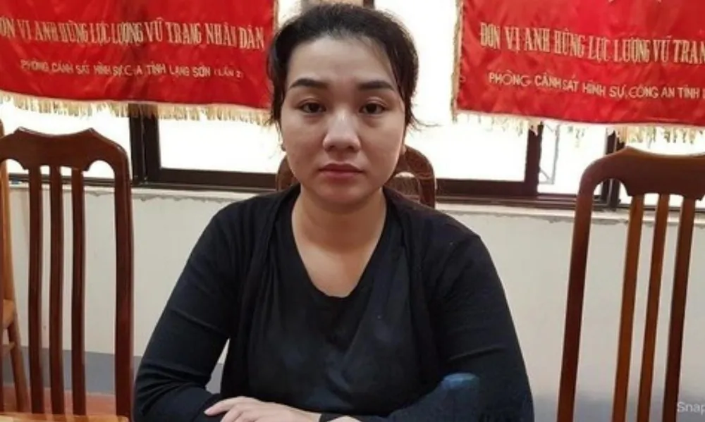 Bị can Nguyễn Thị Ngọc Nga tại Công an tỉnh Lạng Sơn. Ảnh: CACC