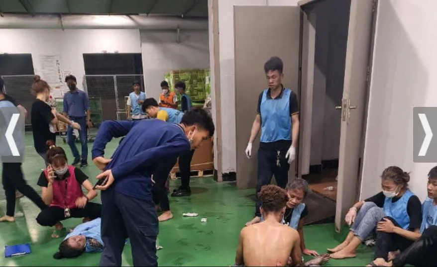 Vụ nổ lớn khiến 34 công nhân bị thương phải nhập viện. Ảnh CTV