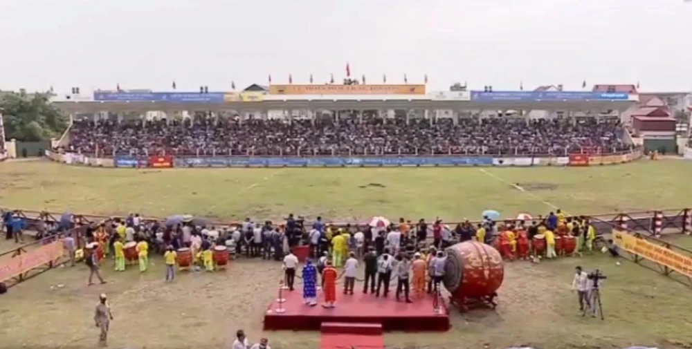 Toàn cảnh Khai hội Lễ hội chọi trâu truyền thống Đồ Sơn năm 2022. Ảnh CTV