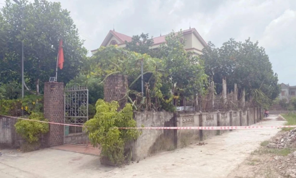 Căn nhà, nơi xảy ra vụ án thương tâm. Ảnh CTV