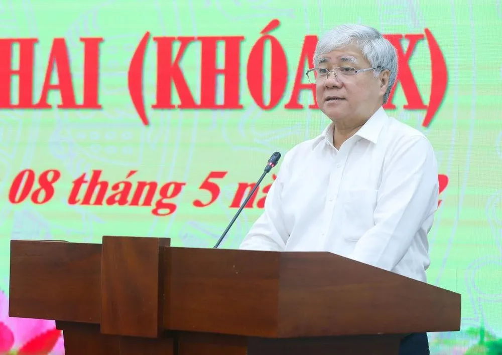 Ông Đỗ Văn Chiến, Chủ tịch UB Trung ương MTTQ Việt Nam phát biểu khai mạc. Ảnh MT