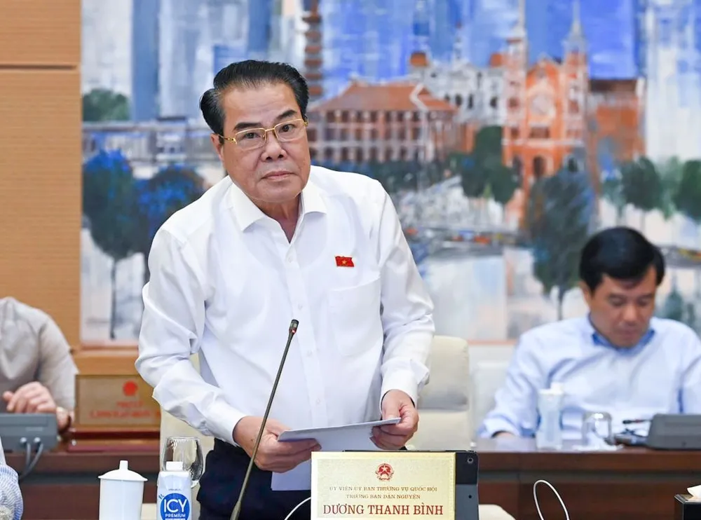 Trưởng ban Dân nguyện Dương Thanh Bình trình bày báo cáo. Ảnh: TOÀN NGUYỄN