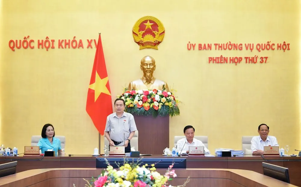 Chủ tịch Quốc hội Trần Thanh Mẫn phát biểu bế mạc. Ảnh: MD chu-tich-quoc-hoi-1.jpg