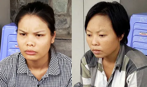 Linh (trái) và bạn đồng tính Tâm tại cơ quan đều tra. Ảnh: An Nhơn