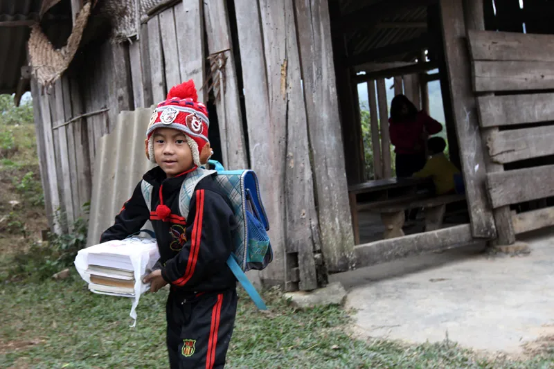 Trường học, học sinh, xiêu vẹo, gió rét