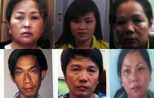 Hạ (bên trái) và các đồng phạm. Ảnh:C.A havadongbon-2312-1419242071.jpg