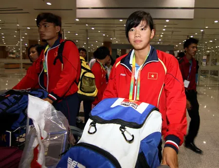 Mấy năm gần đây, Ánh Viên hầu như đều phải xa nhà trong những ngày Tết