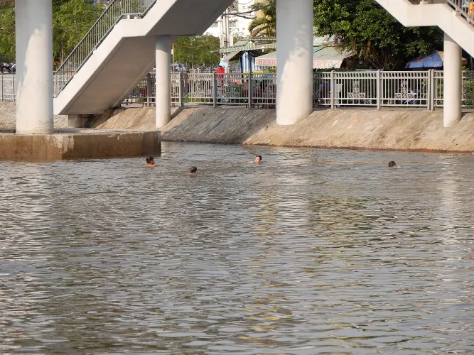 Cảnh báo: Trẻ em Sài Gòn nhảy cầu mạo hiểm ảnh 5 Cảnh báo: Trẻ em Sài Gòn nhảy cầu mạo hiểm ảnh 5