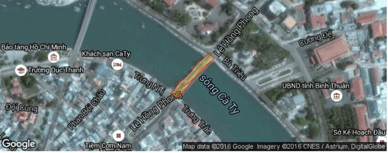 Giải cứu thành công con tàu mắc kẹt dưới cầu Lê Hồng Phong ảnh 13 Vị trí con tàu bị nạn trên sông Cà Ty