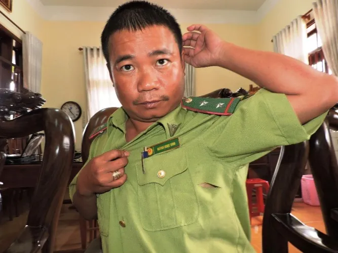 Anh Vinh bị chém trúng vùng ngực trái gây thương tích