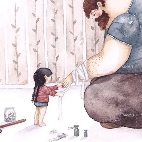 Khi cha bị đau, con là y tá