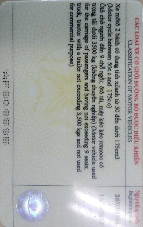 Bằng lái xe PET gộp cả ô tô và xe máy.