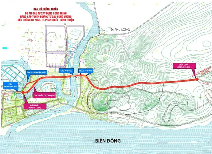 Bản đồ tuyến đường chuẩn bị nâng cấp mở rộng