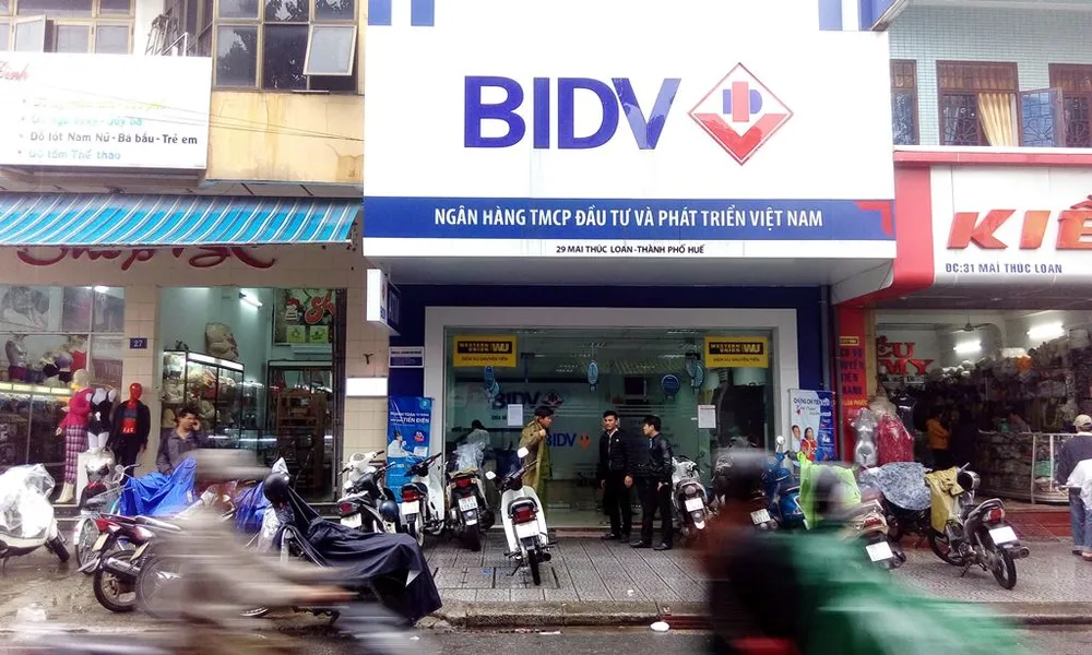 Chi nhánh BIDV bị cướp. Ảnh: Nguyễn Do