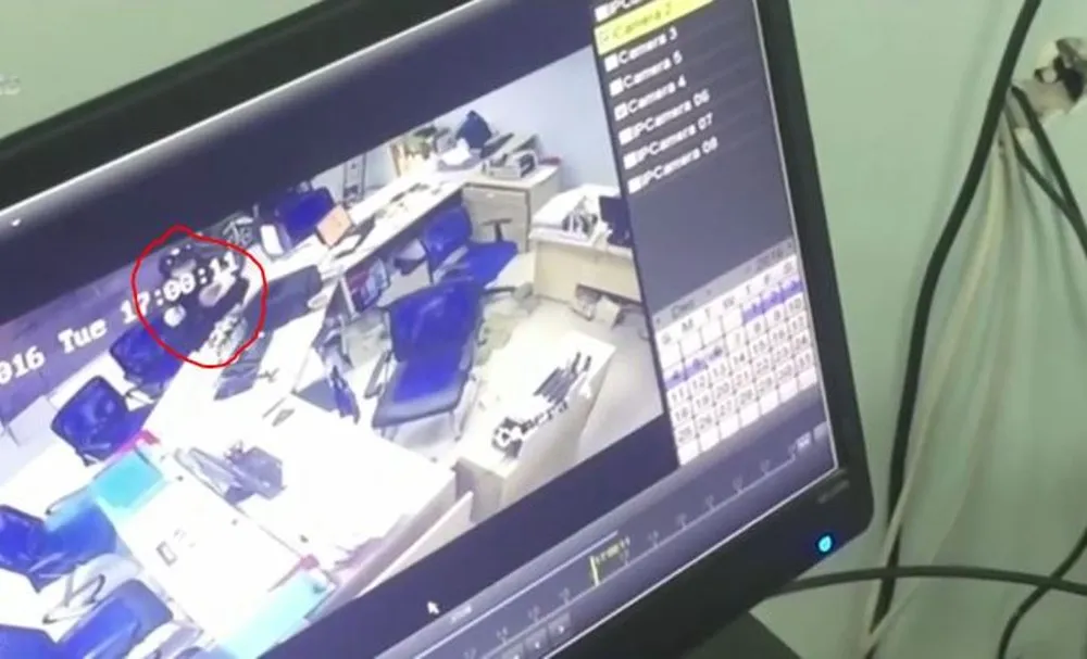 Hình ảnh nghi can (vòng đỏ) được camera ghi lại