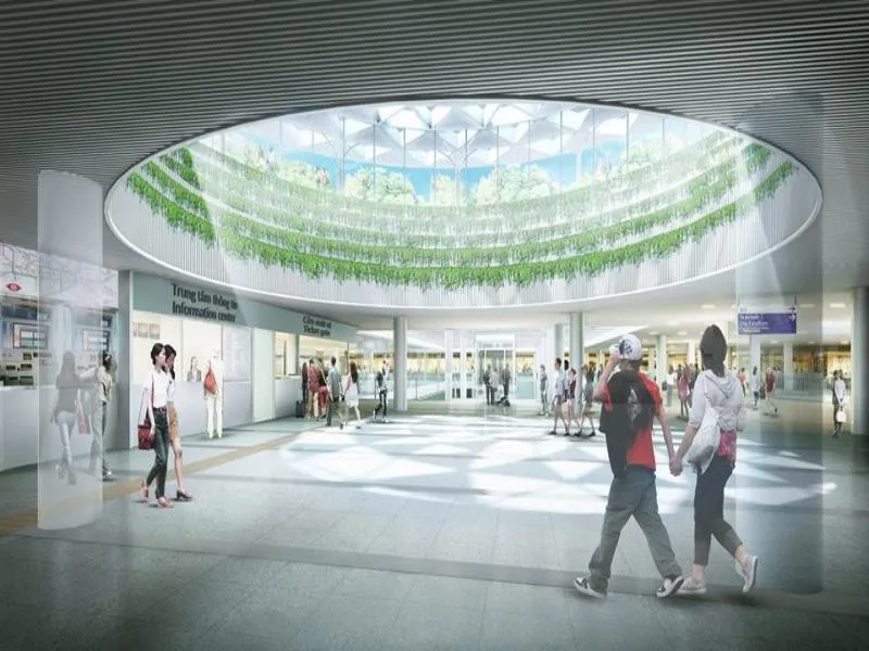 Cận cảnh ga Trung tâm Bến Thành tuyến metro số 1 ảnh 2 Cận cảnh ga Trung tâm Bến Thành tuyến metro số 1 ảnh 2