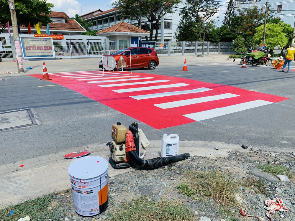 Mô hình Trường học an toàn đã được Trung tâm Quản lý Hạ tầng giao thông đường bộ, Sở GTVT TP.HCM triển khai trước đó. Ảnh: CTV.