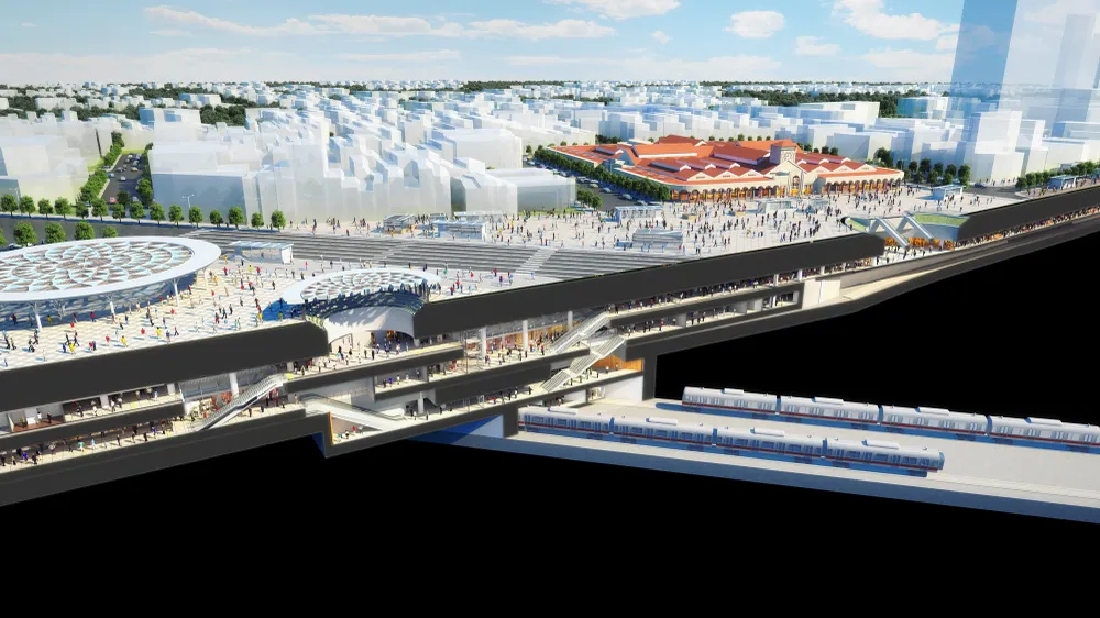 Ngắm nhìn ga Bến Thành, tuyến metro số 1 từ trên cao ảnh 2 Ngắm nhìn ga Bến Thành, tuyến metro số 1 từ trên cao ảnh 2