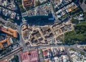 Diện mạo ga ngầm Bến Thành của metro số 1 sau 6 năm thi công ảnh 8 Ngắm nhìn ga Bến Thành, tuyến metro số 1 từ trên cao