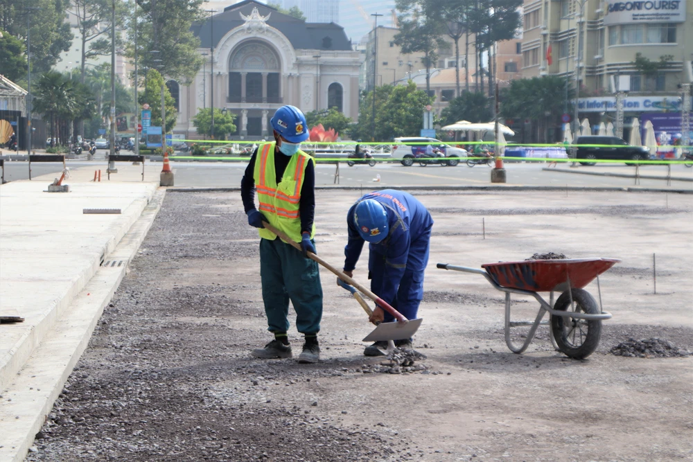 Các đơn vị, nhà thầu đang nỗ lực đẩy nhanh tiến độ thi công. Ảnh: HT.