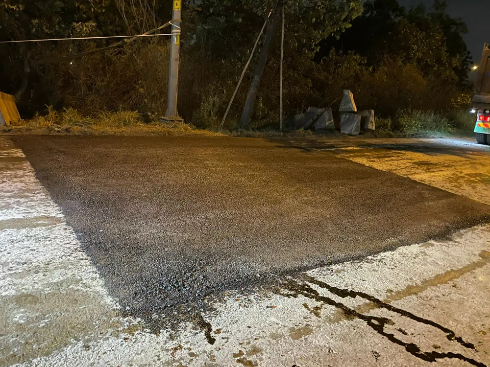 Điểm sụp lún được sửa chữa ngay trong đêm. Ảnh: CTV.