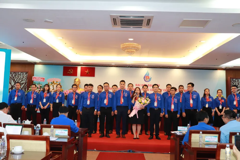 Ban Chấp hành Đoàn Thanh niên Tổng Công ty Cấp nước Sài Gòn nhiệm kỳ 2022-2027. Ảnh: Ngọc Bích.